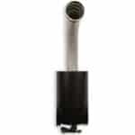 Stainless steel air duct with black base, modern design, and power cord, used in air purification systems.